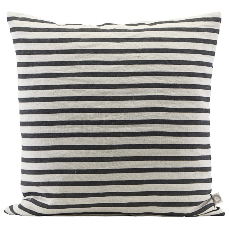 House Doctor Stripe Cushion Cover Black And Grey