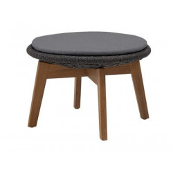 Cane-Line Peacock Foot Stool / Coffee Table | Soft Rope Dark Grey