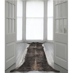 Super Long Stretched Cowhide Rug Bleached Large