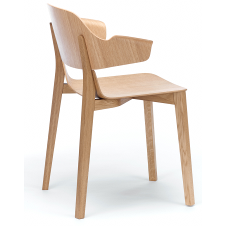Ton Leaf Dining Armchair Stained Beech