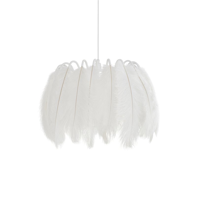All White Feather Pendant Lamp