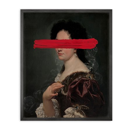 Red mark Framed Printed Canvas