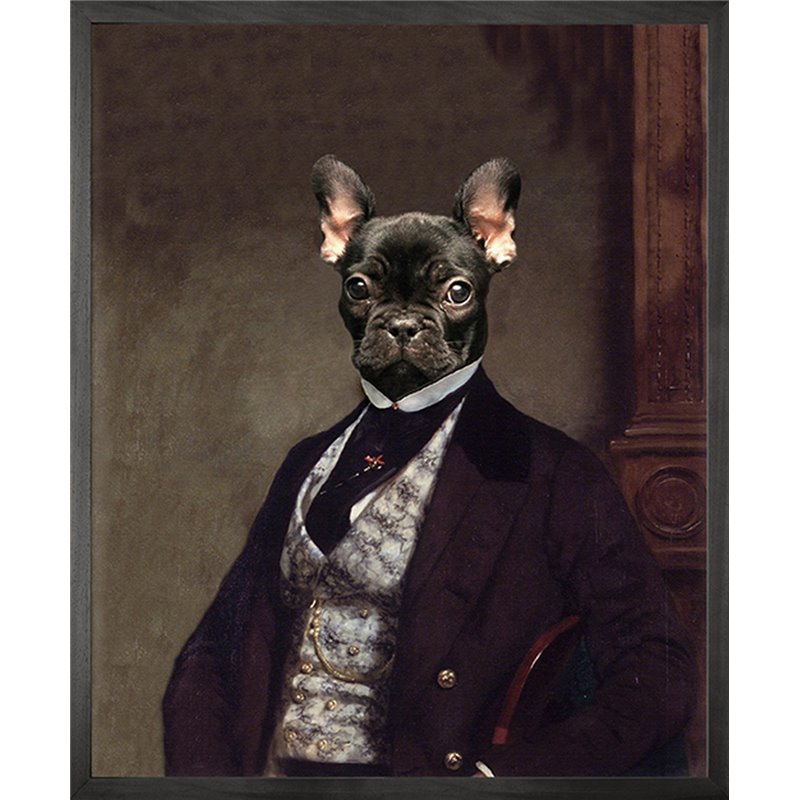 Portrait of French bulldog Canvas