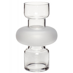 Hubsch Vase Clear Frosted Glass