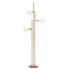 Hubsch Floor Lamp with White Glass Spheres and Brass Frame
