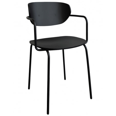 Chair, wood/metal, FSC, black