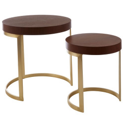 Solid Walnut Wedge Nesting Tables Set of Two