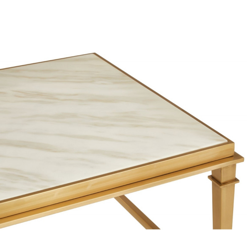 Classic Marble Rectangular Coffee Table Gold