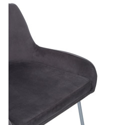 Mink Velvet Bar Chair with Low Arms