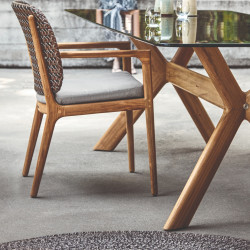 Gloster Kay Dining Chair with Arms | Brindle Wicker