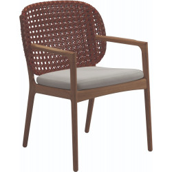 Gloster Kay Dining Chair with Arms | Copper Wicker