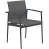 Gloster 180 Stacking Dining Chair with Arms Meteor Anthracite
