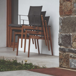 Gloster Sway Teak Stacking Dining Chair with Arms
