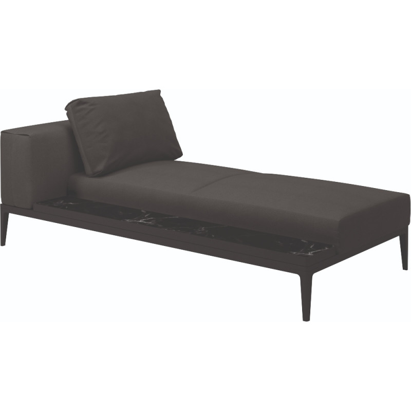 Gloster Grid Lounge Modular Left / Right Chaise Unit - Ceramic