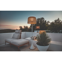 Gloster Ambient Mesh Outdoor Table Lamp Meteor Carob