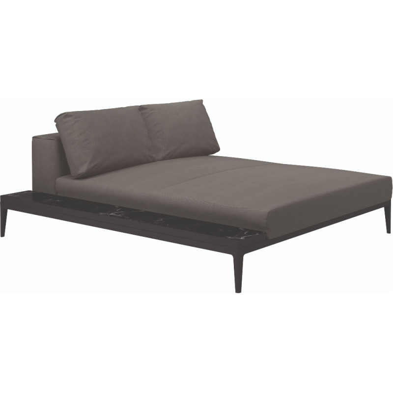 Gloster Grid Left / Right Chill Chaise Unit - Ceramic
