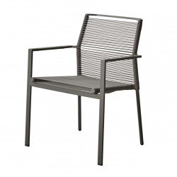 Cane-Line Edge Stackable Rope Armchair - Anthracite