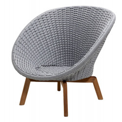 Cane-Line Peacock Outdoor Lounge Chair Soft Rope Light Grey