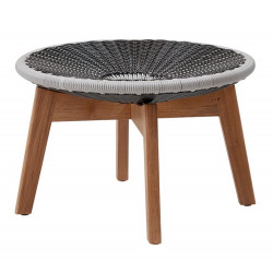 Cane-Line Peacock Foot Stool / Coffee Table | Cane-Line Weave Grey