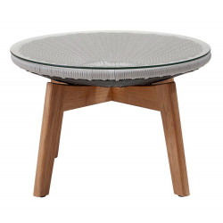 Cane-Line Peacock Foot Stool / Coffee Table | Cane-Line Weave Grey