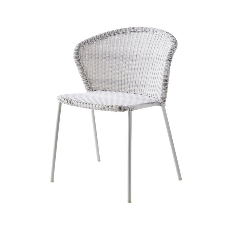 Cane-Line Lean Stackable Weave Chair - White Grey