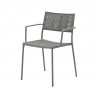 Cane-Line Less Stackable Aluminium/French Weave Armchair - Light Grey