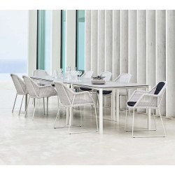 Cane-Line Breeze Stackable Weave Chair White Grey