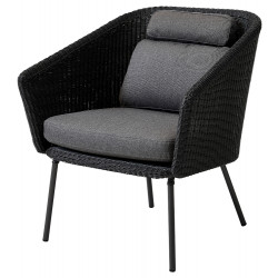 Cane-Line Mega Weave Dining Chair - Graphite, Incl. Grey Cushion Set