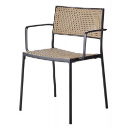 Cane-Line Less Stackable Aluminium/French Weave Armchair - Natural