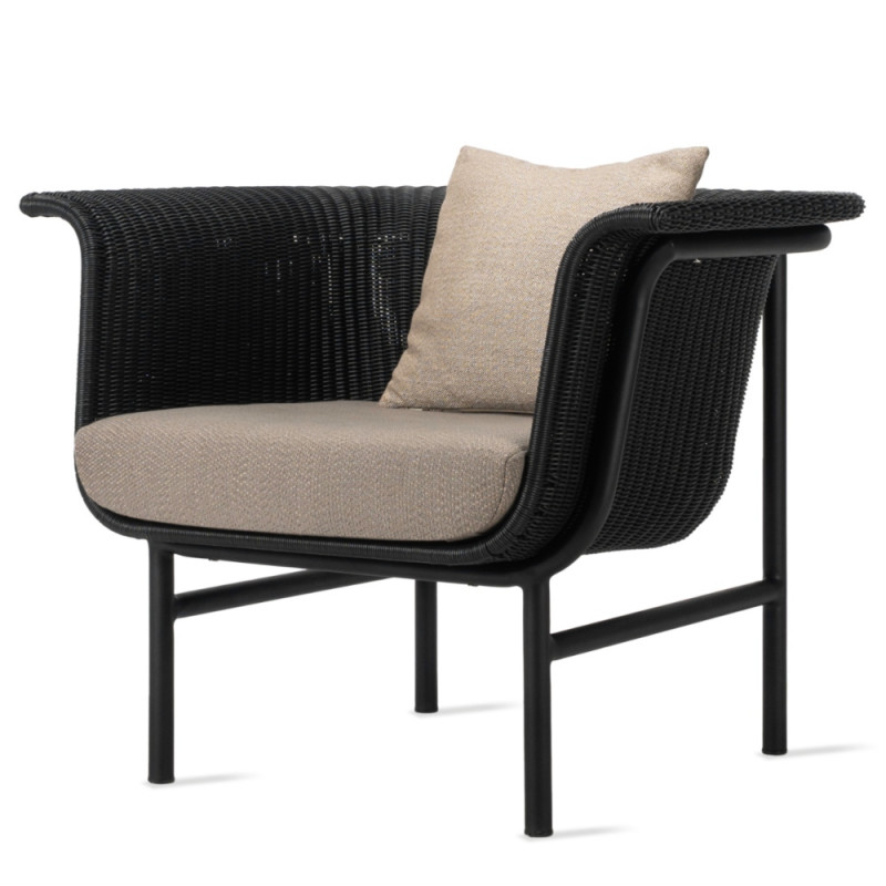 Vincent Sheppard Black Wicked Lounge Chair Almond