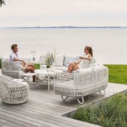 Cane-Line Nest 3-Seater Outdoor Sofa White