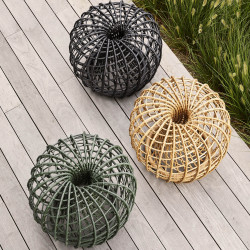 Cane-Line Nest Outdoor Footstool Small Dia. 67 cm Natural
