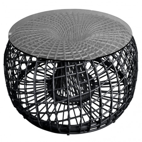 Cane-Line Nest Footstool/Coffee Table With Table Top Large Dia. 130Cm Lava Grey