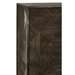 Dark Wood Cabinet with Metal Base