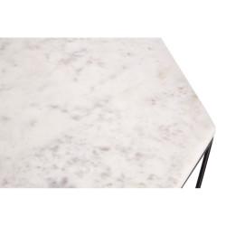 Carrara Marble Coffee Table with Black Base