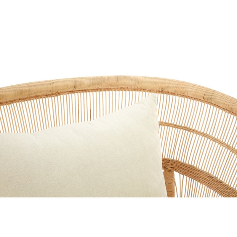 Natural Rattan Chair with Seat Cushion and Back Cushion