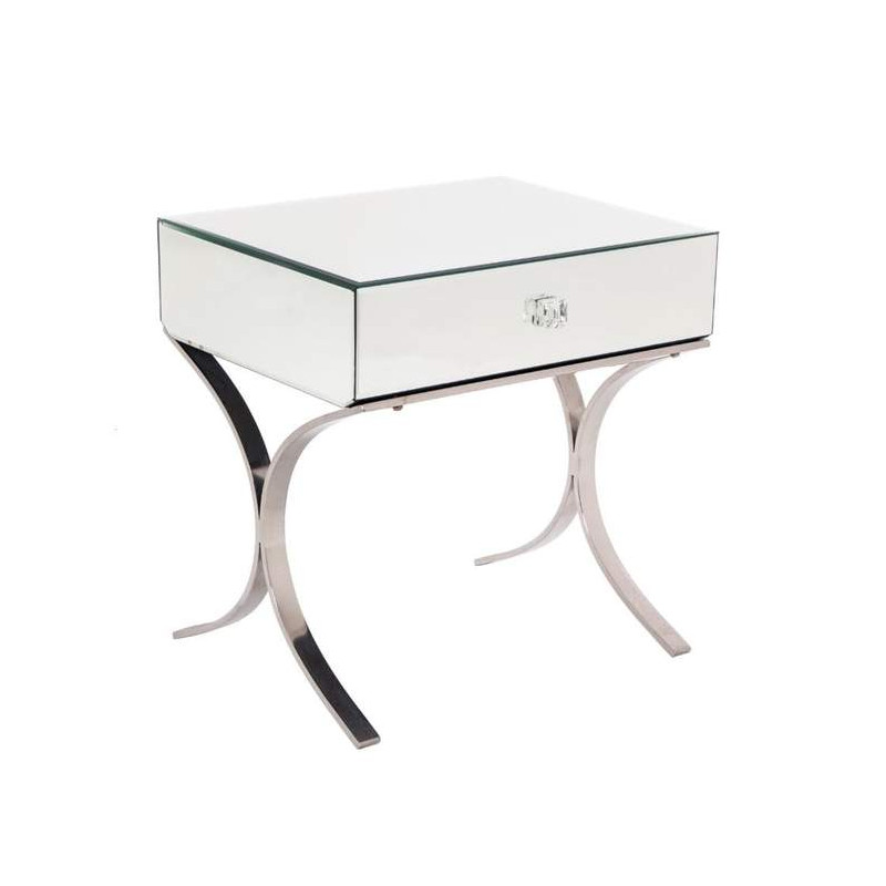 RV Astley Sovana Bedside Table in Mirror Glass
