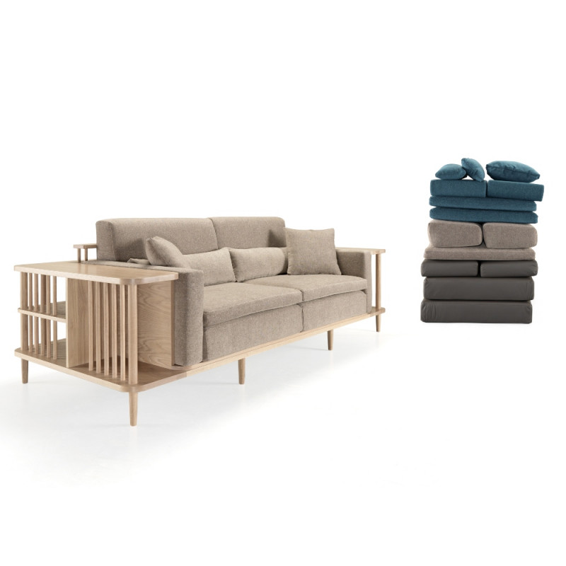 Wewood Scaffold Sofa with Oak or Walnut Frame