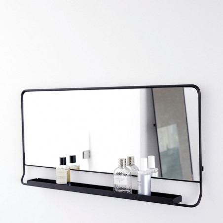 House Doctor Mirror with Shelf Chic Black