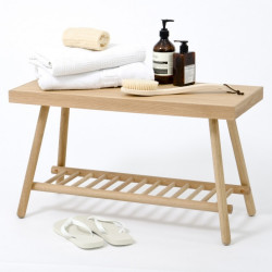 Wireworks Bench 75cm Seat with Storage Natural Oak