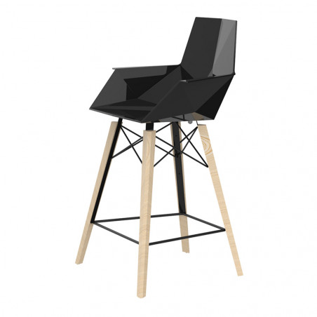 Vondom Faz Counter Stool With Arms | Wooden Base