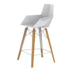 Vondom Faz Counter Stool With Arms | Wooden Base | Set of 4
