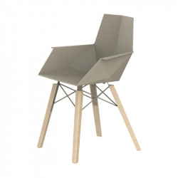 Vondom Faz Wood Dining Chair with Arms | Wooden Base | Set of 4