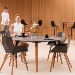 Vondom Faz Wood Dining Chair with Arms | Wooden Base