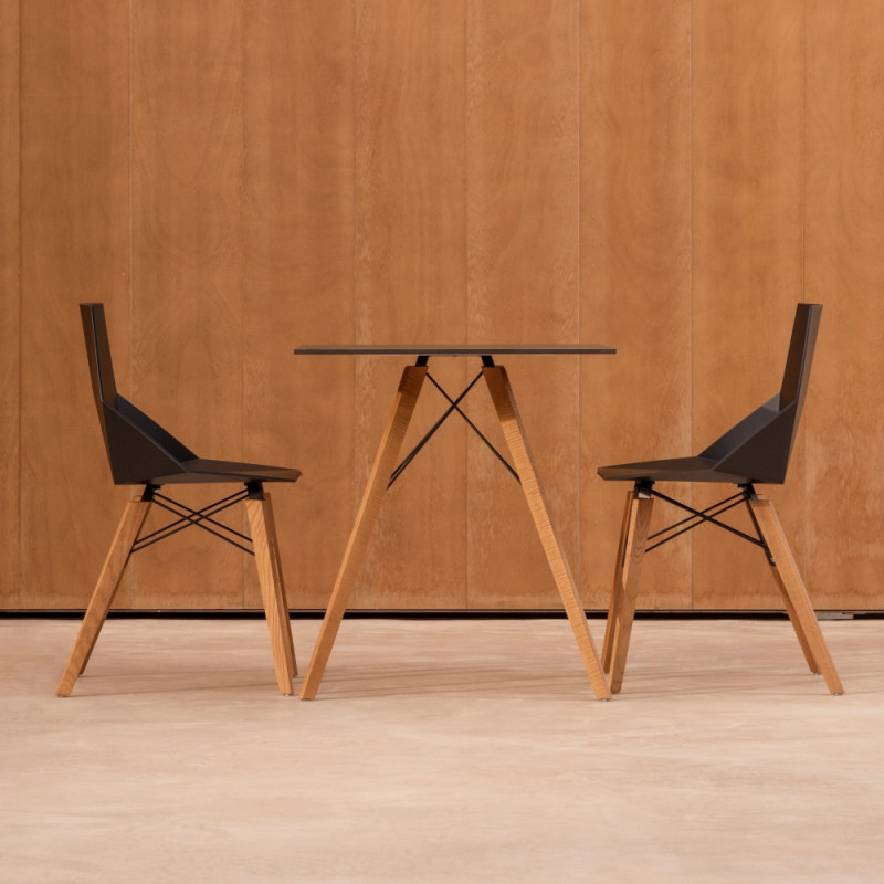 Vondom Faz Wood Dining Chair | Wooden Base | Set of 4