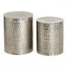 Templar Stools with Hammered Pewter Finish