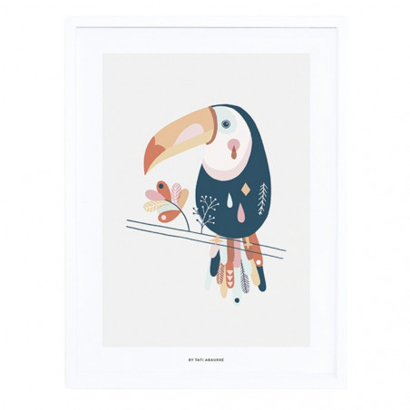 Lilipinso Pastel Toucan Framed Poster