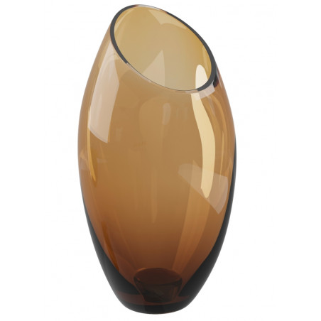 Dome Deco Gia Vase Mouth Blown Glass Amber