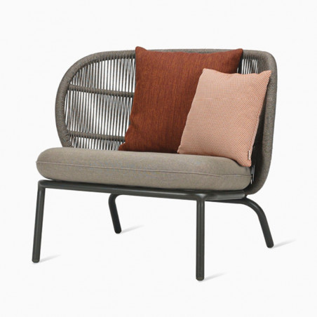 Vincent Sheppard Kodo Lounge Chair Carbon Beige Cushion Combination