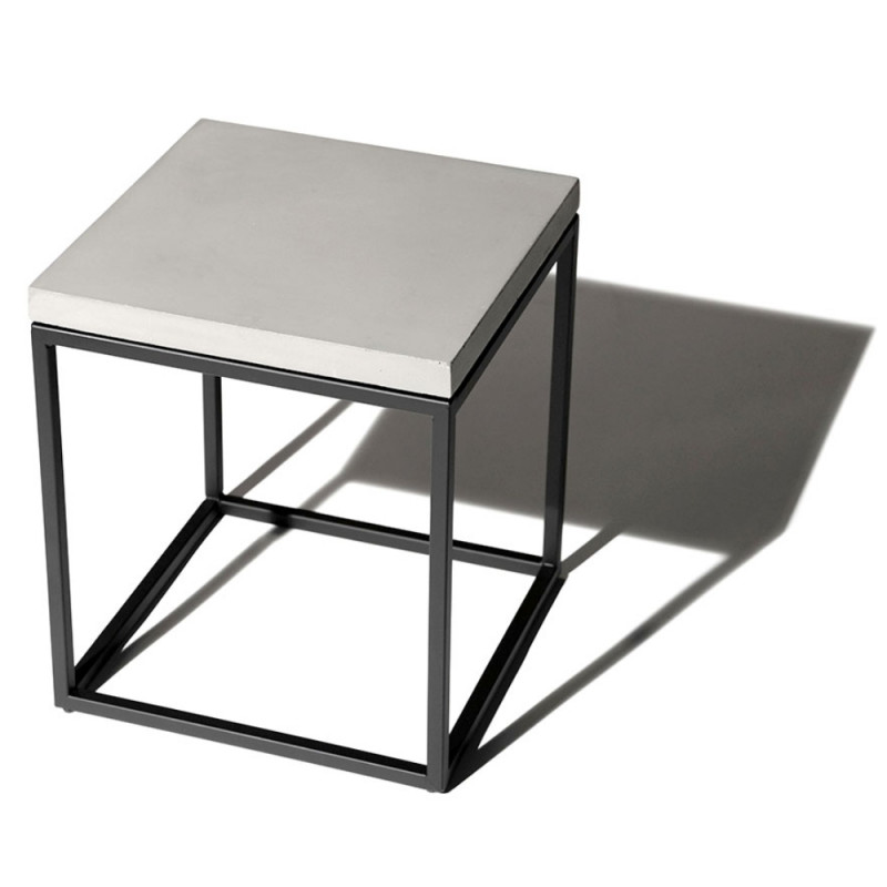 Lyon Beton Perspective Side Table - Black